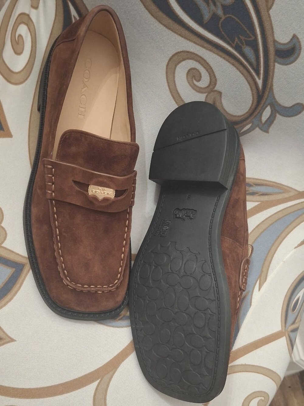Coach Brown Suede Penny Loafers